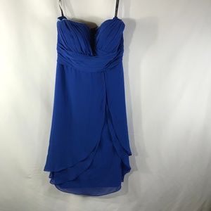 BILL LEVKOFF BLUE SIZE 10 STRAPLESS PROM DRESS
